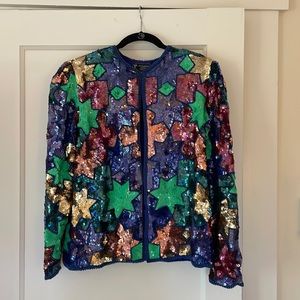 Vintage Sequin Blazer with Beaded trim